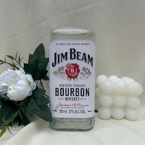 Upcycled Jim Beam Bottle Vase | Bourbon Whiskey Decor | Eco-Friendly Gift for Him