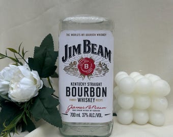 Upcycled Jim Beam Bottle Vase: Bourbon Whiskey Decor