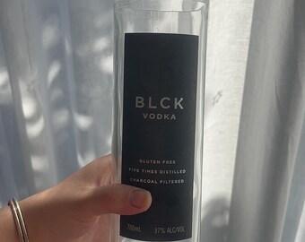 Talk Black Vodka Bottle Vase | Upcycled Modern Decor | Minimalist Statement Piece