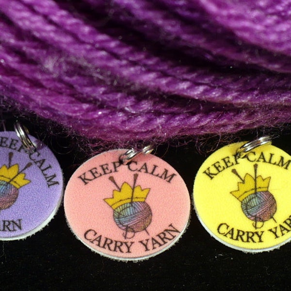 STITCHMARKERS for KNITTERS, Keep Calm and Carry Yarn