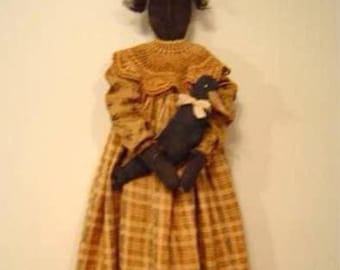 Primitive Black Doll ePattern with Crow (Digital Download)