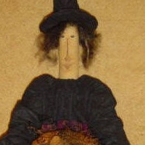 Witch pattern - Pattern Sewing - Primitive doll pattern - Witch Doll pattern - Halloween pumpkin - crow - sewing doll - primitive pattern