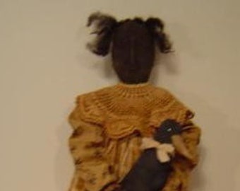 Primitive Pattern, Primitive Black Doll, Crow ePattern, Prim Doll with Crow, Black crow