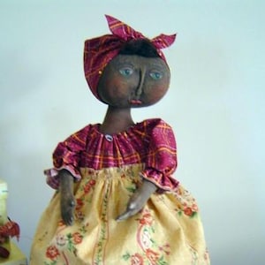 Primitive Doll Pattern, Black folkart, Sewing doll pattern, Prim Doll Pattern, Doll Pattern