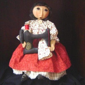 PRIMITIVE doll pattern, sewing machine
