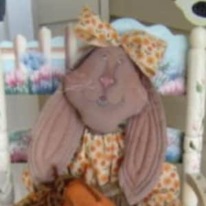 Sewing Doll Pattern Folk Art Rabbit Mailed Pattern