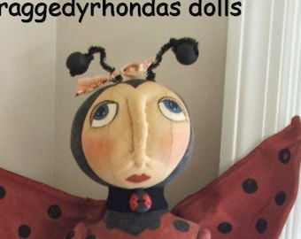 Primitive Folk Art Doll Pattern Lady Bug Raggedy Rhondas