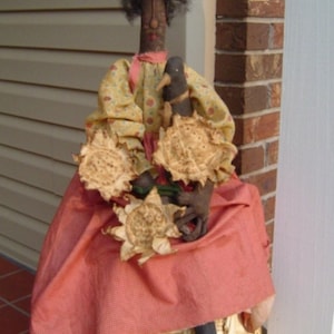 Primitive Black American Folk Art Doll e-Pattern Plant Garden Raggedy Rhondas faap team