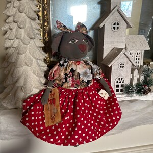 Primitive Mouse Doll ready to ship, red polka dots ONLYONESAVE15 THIS ONE ONLY image 10