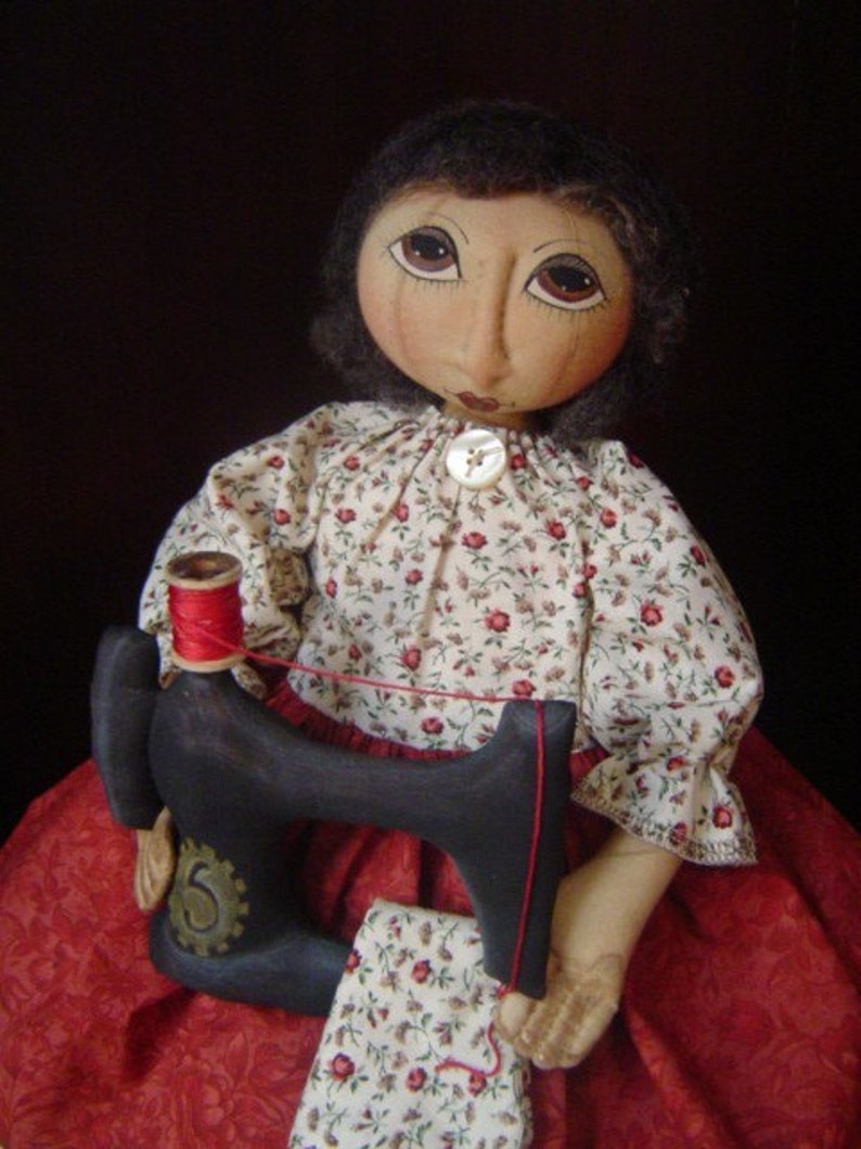 PRIMITIVE Folk Art Cloth DOLL with sewing ePattern pdf image 2