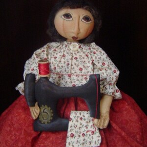 PRIMITIVE doll pattern, sewing machine image 5