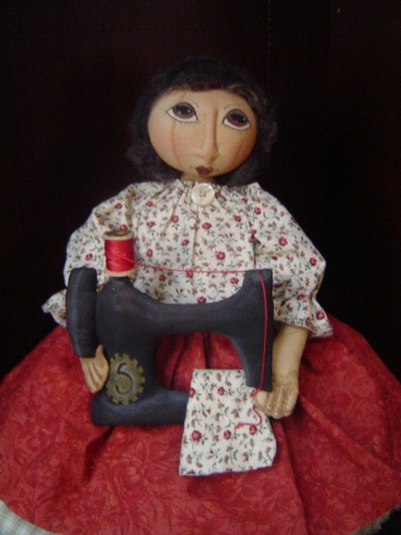 PRIMITIVE Folk Art Cloth DOLL with sewing ePattern pdf image 5