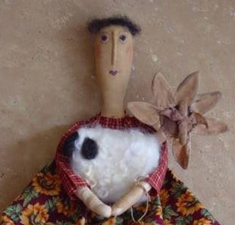 Primitive Doll Pattern sheep sewing image 1