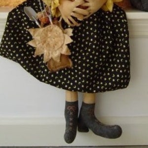 Doll Pattern with Sunflower crow primitive cat image 3