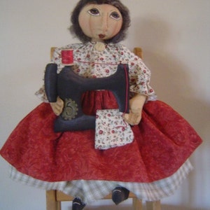 PRIMITIVE Folk Art Cloth DOLL with sewing ePattern FAAP instant download