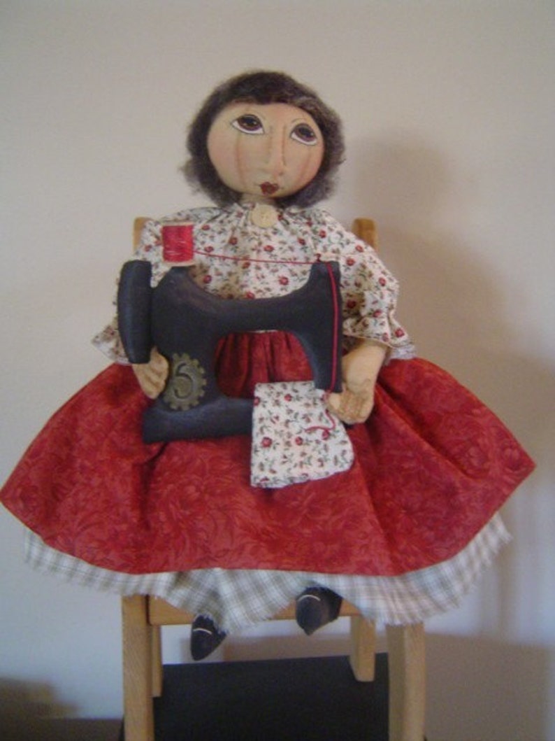 PRIMITIVE doll pattern, sewing machine image 4