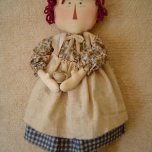 Primitive folkart epattern, Sunflower Sue, Raggedy Ann, Doll ePattern, faap team