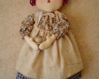 Primitive folkart epattern, Sunflower Sue, Raggedy Ann, Doll ePattern, faap team