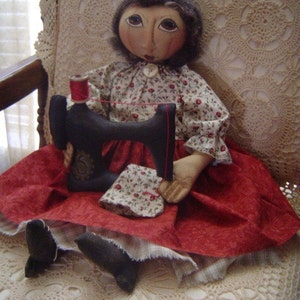 PRIMITIVE Folk Art Cloth DOLL with sewing ePattern FAAP instant download