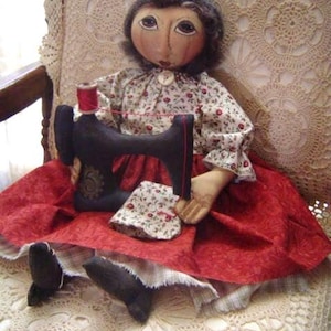 PRIMITIVE doll pattern, sewing machine