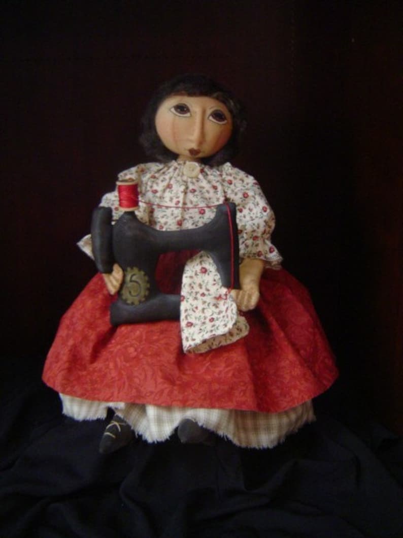 PRIMITIVE Folk Art Cloth DOLL with sewing ePattern pdf image 3