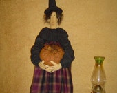 Primitive Doll ePattern Halloween Folk Art Witch with Pumpkin by Raggedyrhondas Originals MHA faap fall sale