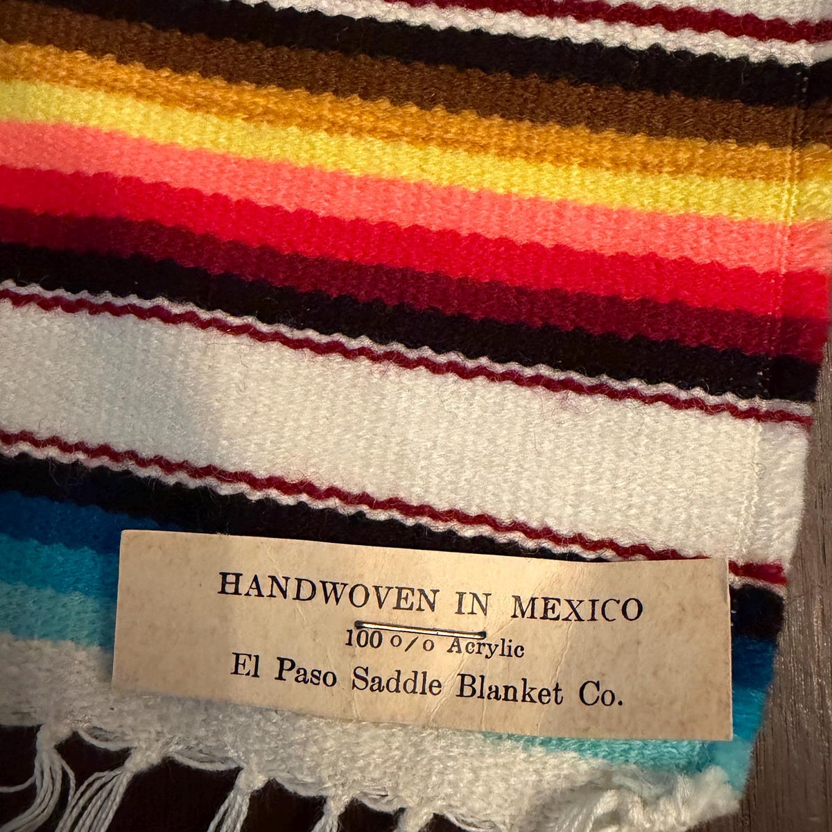 Handwoven in Mexico acrylic serape napkins lot of 15 Feliz Navidad y ano Nuevo