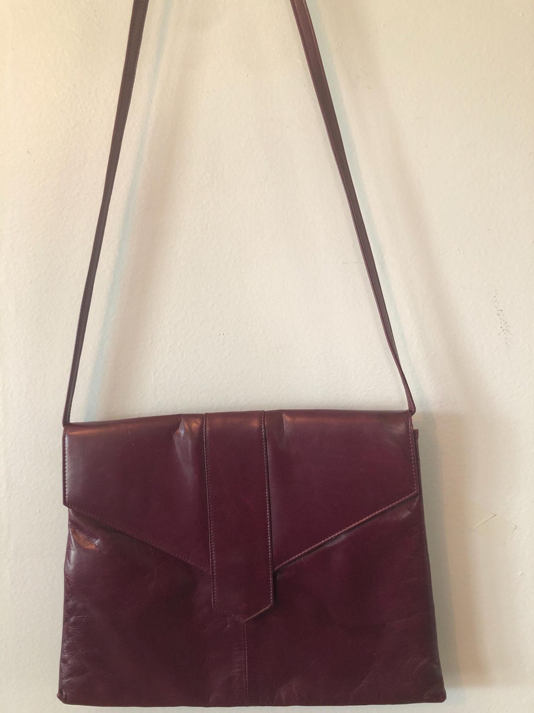 Vintage Charles Jourdan Paris sac porté épaule/pochette en cuir