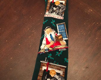 Vintage Saturday Evening Post Norman Rockwell Christmas Men’s silk neck tie