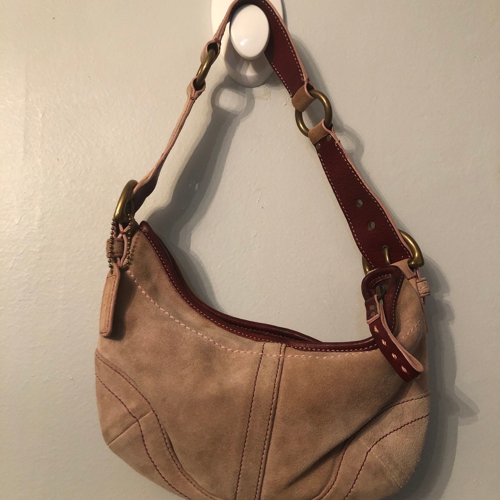 Coach Soho Purple Suede Leather Shoulder Hobo Bag Purse 9658