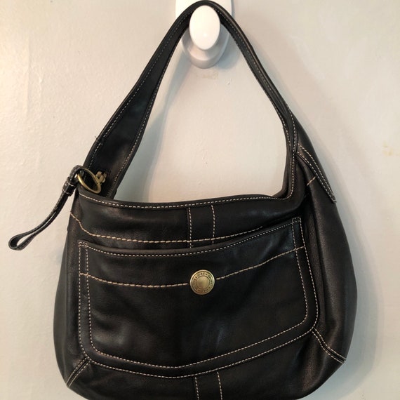 Vintage Coach 10740 black medium leather bag