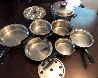 調理器具 AmwayQueenMULTI-PLY 18/8 STAINLESS STEEL Amway Queen Multi-ply 18/8 Stainless Steel Waterless Skillet