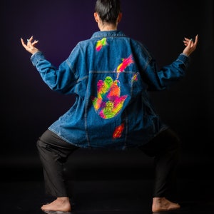 mano de fatima jean jacket