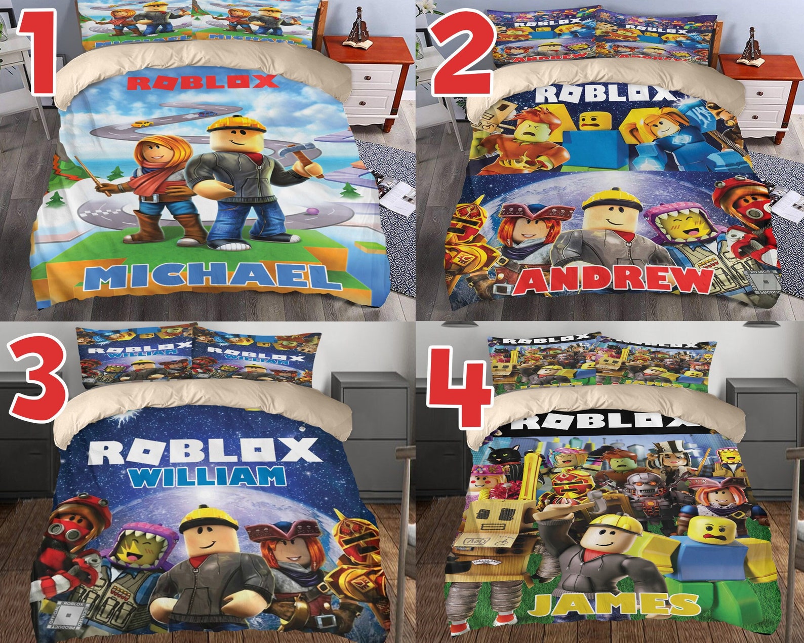 Roblox Bedding Set Roblox Duvet Cover Roblox Bed Set Etsy