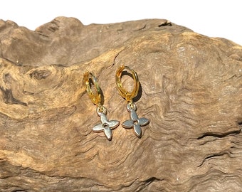 Handmade gold charm earrings
