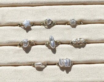 handmade pearl rings