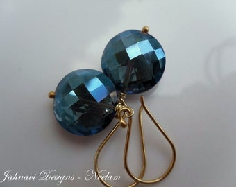 FINAL SALE Neelam - Mystic London Blue Topaz Earrings