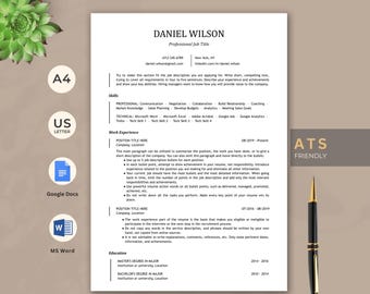 ATS Resume Template: Modern Executive CV for Google Docs & Word (Digital Download)