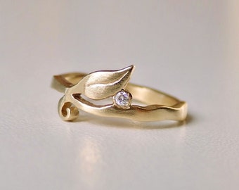 Branch Ring | Vine Ring | Gold Leaf Ring | Twig Ring | Yellow, Rose or White Gold