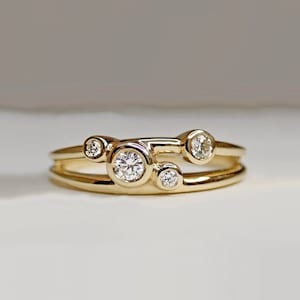 Customizable Diamond Wedding Ring Elegant Bezel Ring image 1