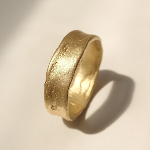 Handmade Mens Gold Wedding Band ~ Unique Mens Ring ~ 10k, 14k, 18k or 22k