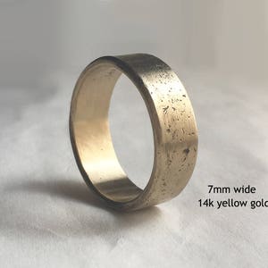 Mens Gold Wedding Band, Wide Band Ring, 14k, 18k, 22k, Yellow, Rose, White Gold
