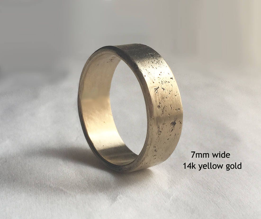 Men S Wedding Band Rustic Wedding Band Textured Etsy