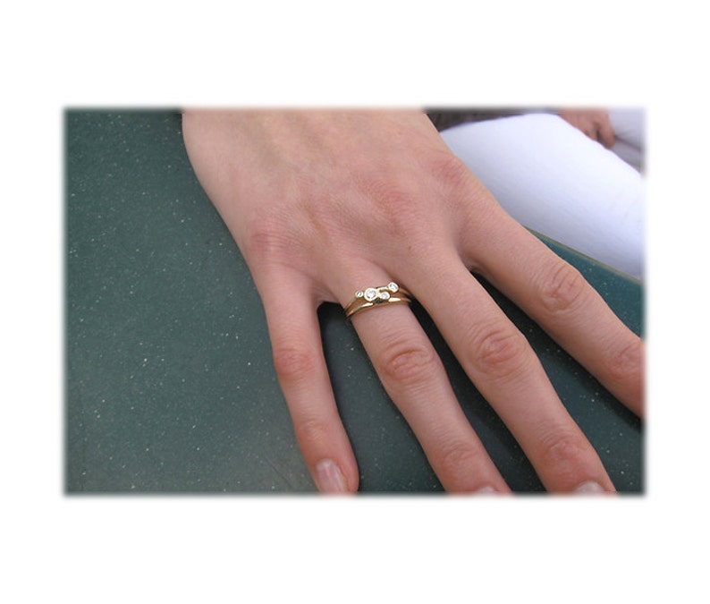 Customizable Diamond Wedding Ring Elegant Bezel Ring image 4