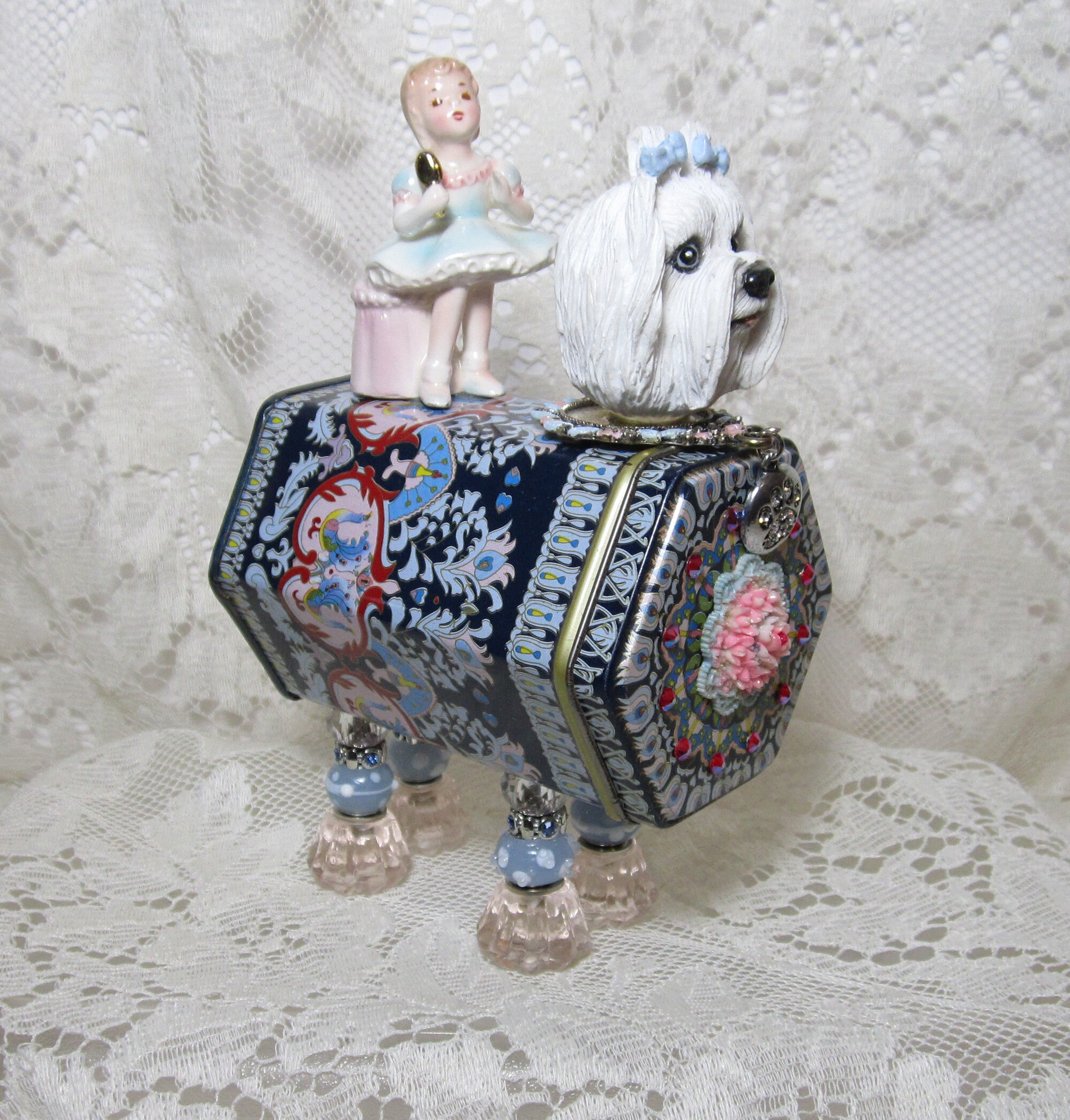 Chalkware Girl With Dog - Etsy