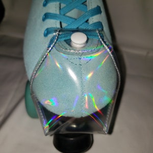 Clear holographic vinyl transparent toe guards for roller skates rts as isroller skate and shoe accessories roller skate toe guards