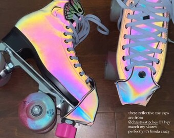 Wholesale GORGECRAFT 2Pcs Roller Skate Toe Guards Iridescent Ice Hockey Skate  Accessories Holographic Toe Cap Guard Protectors Roller Skate Derby Speed  with Iron Finding for Professional Quad Roller 