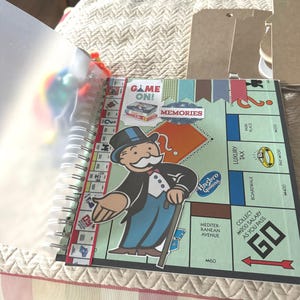 Repurposed Monopoly Game Board Blank Journal/Scrapbook