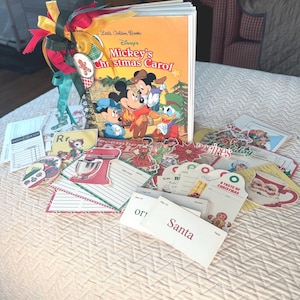 Mickey’s Christmas Carol journal/ scrapbook from repurposed  Little Golden Book w/ ephemera.