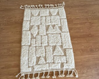 Artistic Berber Wool Rug, Colorful Moroccan Carpet